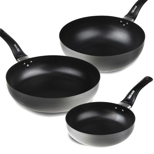 쿡앤쿡 국산 하드앤롱 아노다이징 후라이팬 3종세트, 혼합색상, 후라이팬 20cm + 후라이팬 28cm + 궁중팬 28cm, 1세트