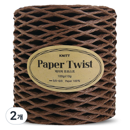 니뜨 페이퍼 트위스트 뜨개실 100g, 04_브라운, 2개