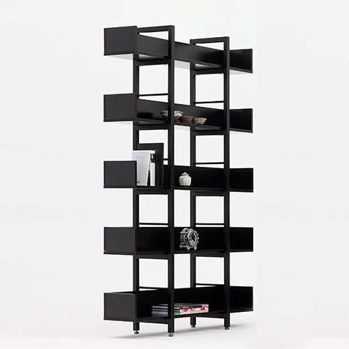 상도가구 제련공단 책장 방문설치, 블랙 프레임+블랙 상판, 5단