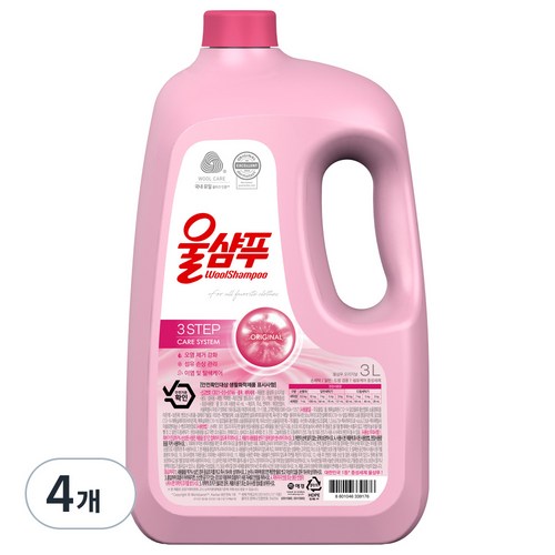 울샴푸 오리지널 본품, 3L, 4개