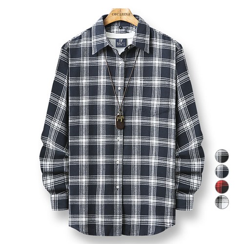 블루포스 여성용 센드비 캐주얼 체크 남방