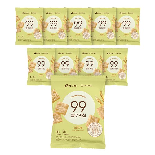 빙그레 99칼로리칩 오리지널, 30g, 10개 - 감자칩 추천