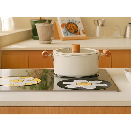 단열매트 식탁매트 뜨거운방지볼매트 가정용식판받침 접시받침 방열컵받침 뚝배기받침, 지름18CM (라지), 컬러+카멜(혼발)【4매】 3