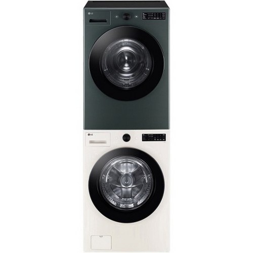LG전자 트롬 오브제컬렉션 드럼세탁기 19kg + 건조기 19kg + 키트 세트 KFG19EN-9GN 방문설치, 네이처 베이지(드럼세탁기), 네이처 그린(건조기)