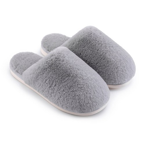 에버하우스 층간 소음 방지 논****** 털 거실 실내화, 그레이, 1개