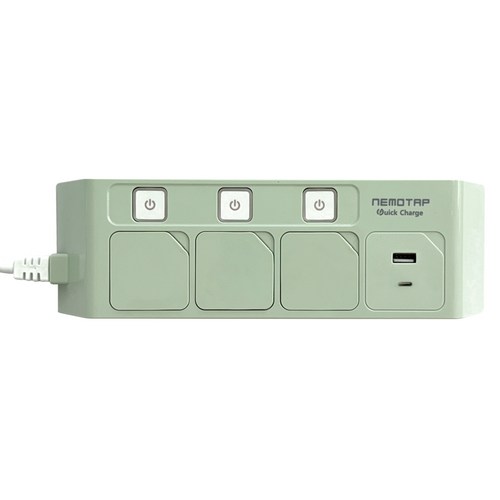 네모탭 USB 개별 3구 고속충전 C타입, 1.5m, 카모그린, 1개