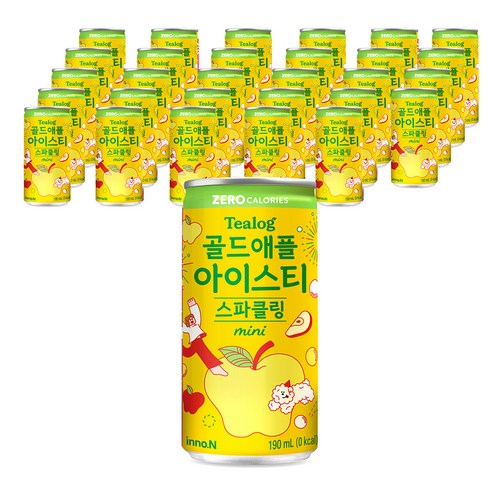 티로그 미니 스파클링 애플 아이스티, 190ml, 30개