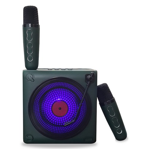 뉴에이커 무선 블루투스 듀얼 노래방기기 + 듀얼 마이크 세트, Miracle, 그린