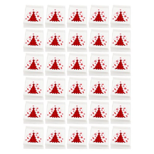 스투피드 크리스마스 포장 OPP 봉투 200p, 화이트트리, 1개