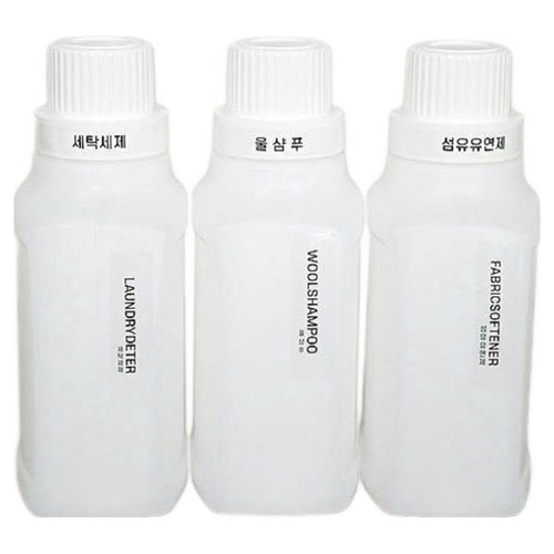 세제 리필 소분용기 세제통 1L 3p + 라벨지 세트, 1세트