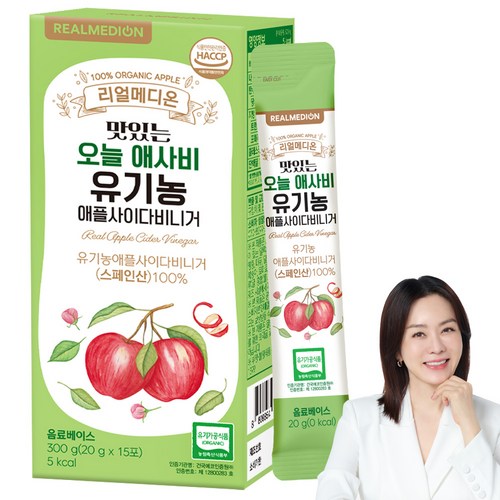 리얼메디온 맛있는 오늘 애사비 유기농 애플 사이다 비니거 15p, 1개, 300g