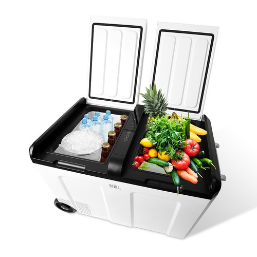 REINA 대용량 캐리어식 냉장 냉동고 52L, 혼합색상, RL-5252WS