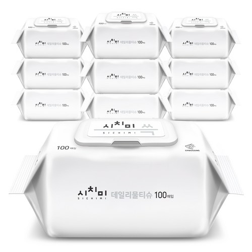 한스웰 시치미 쓱 데일리 물티슈 캡형, 100매, 10개