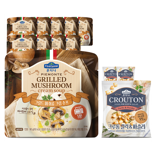 폰타나 그릴드 머쉬룸 크림 수프 10p + 크루통 3p 세트, 180g, 1세트