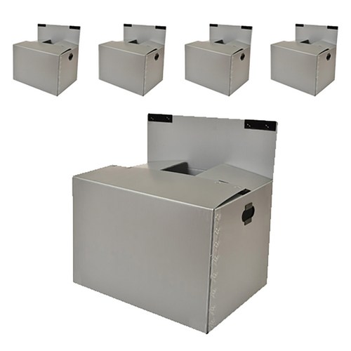 바른산업 이사박스 벨크로형, 은색, 5개