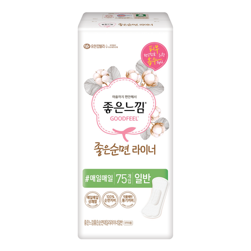 좋은느낌 데일리 라이너 좋은순면 일반, 75개입, 1개