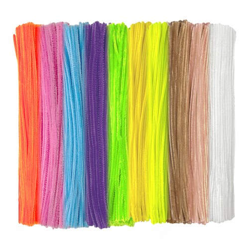 만들하비 칼라 색상 재단 가는 모루 털 철사 끈, 02 라이트믹스(랜덤발송), 100개