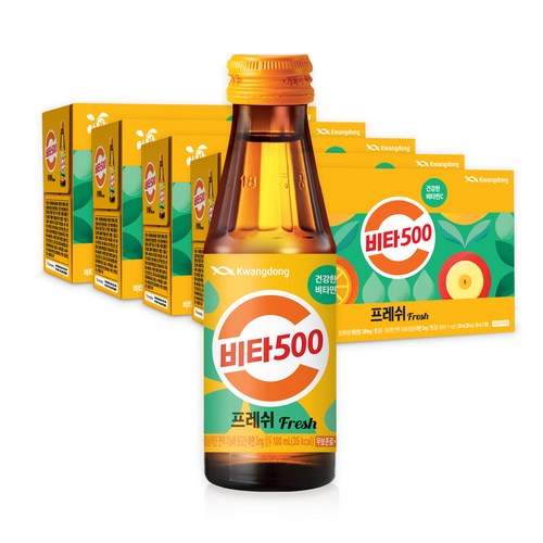 비타500 광동 fresh 비타민음료 100ml 50개 – 비타민 풍부한 음료로 간편하게 영양보충!
