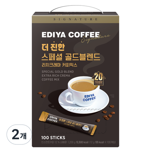 이디야 더 진한 스페셜 골드블렌드 커피믹스, 12g, 2개, 100개입