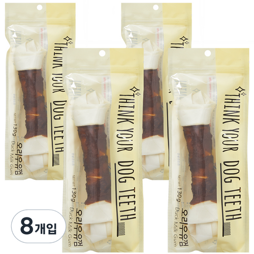 Think your dog teeth 딩고 오리우유 껌 130g, 8개
