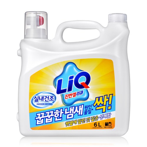 리큐 진한겔 꿉꿉한 냄새 싹 액체세제, 1개, 6L