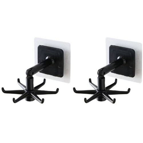 접착식 회전형 다용도 걸이 RK_489, 블랙, 2개