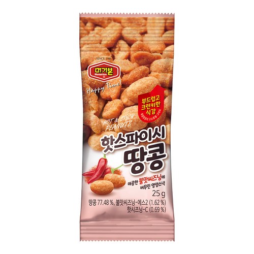 머거본 핫스파이시 땅콩, 25g, 1개