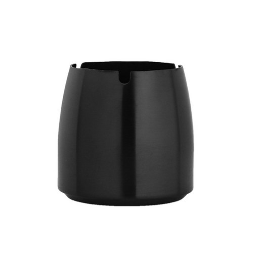 올나인 심플한 스테인레스 재떨이 원뿔형 커버 없음 S, 블랙, 1개