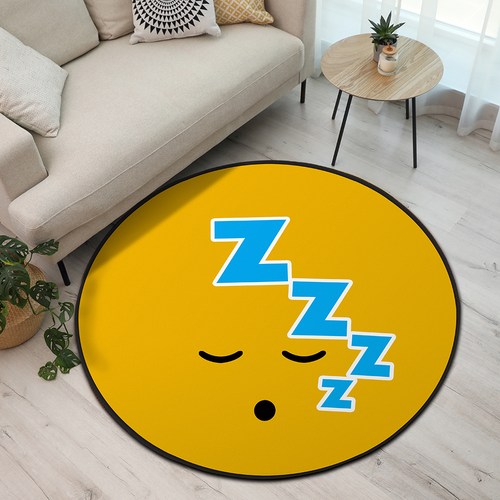 이정데코 스마일 볼콘 포인트 원형 러그