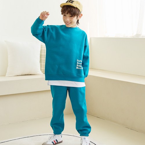 바브키즈 아동용 컨트리 기모 맨투맨 상하의 세트