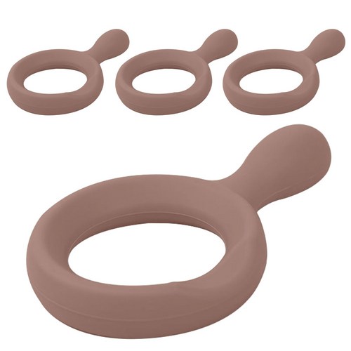 비비또 실리콘 수저받침대 세트, 핑크브라운, 4개