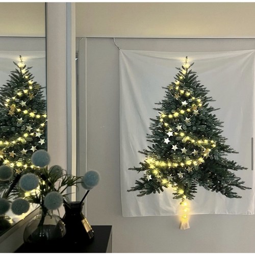 키저스 크리스마스 트리 패브릭 포스터+LED 전구 2개 세트, M (70*100cm) × 1세트, 1세트