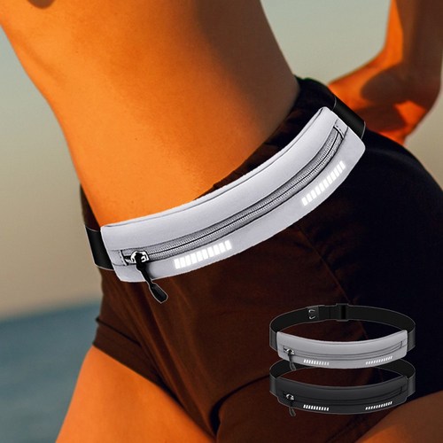 레이팩 반사 스포츠 마라톤 달리기 등산 사이클 러닝 런닝 벨트 힙색, 그레이, 1개