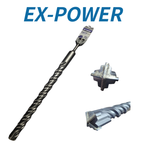 이엑스파워 SDS PLUS 4날 25x460mm 콘크리트 기리 해머 드릴비트 ESP-25460, 1개