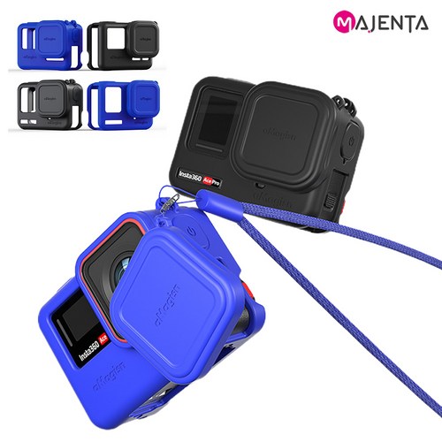 인스타 360 ace pro 에이스 프로 에이스 케이스 실리콘 커버 랜야드, 인스타360프로에이스-블랙, 1개