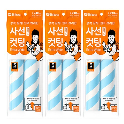초강력 돌돌이 테이프클리너 와이드 리필6개, 1세트
