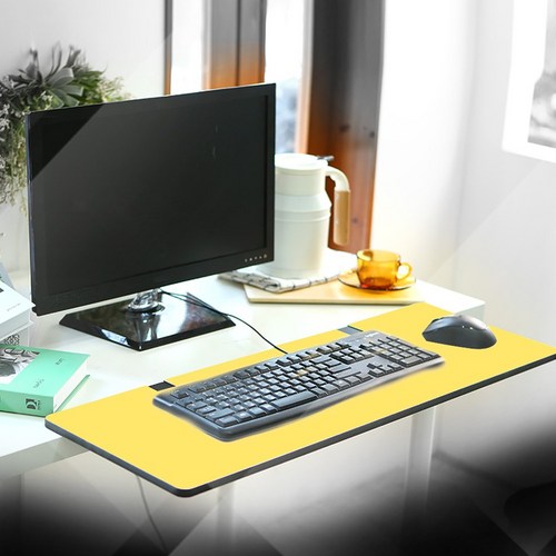 런메이크 확장형 보조테이블 책상연장 협탁 L, 옐로우