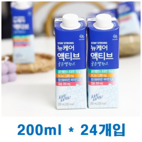 뉴케어 액티브 골든밸런스 단백질음료, 200ml, 24팩 - 영양 보충 추천