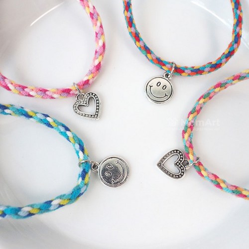 맘아트 DIY 우정 팔찌 만들기 키트 7종 매듭 실 소원, B.롤리팝 믹스, 1개