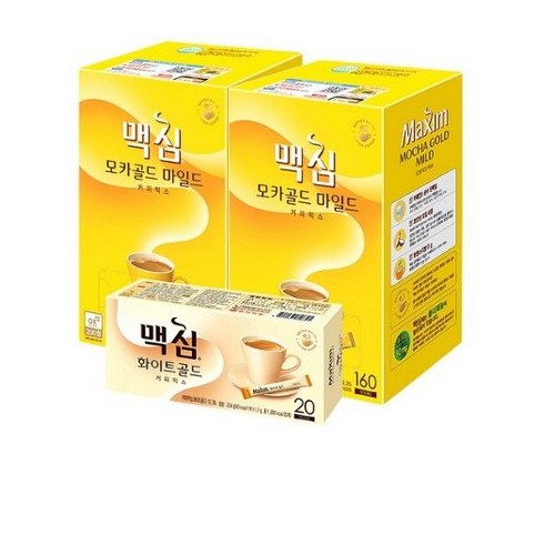 맥심 모카골드 마일드 커피믹스 12g x 320p + 화이트골드 커피믹스 11.7g x 20p, 340개입, 1세트 - 믹스커피 추천