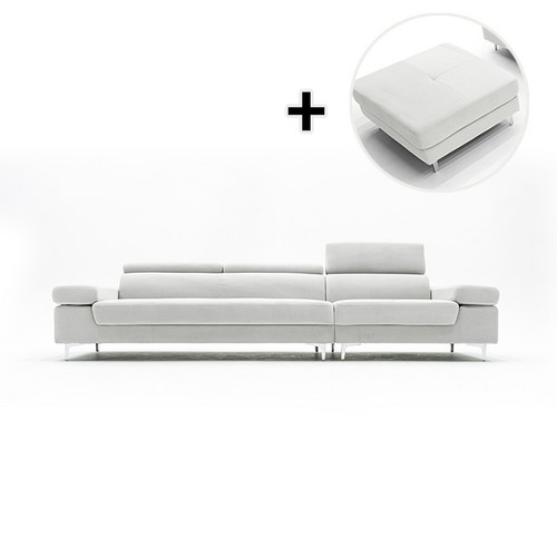 세이셀 아쿠아텍스 벨벳 생활방수 기능성 패브릭 4인용 소파, 05_아이보리, 4인+스툴