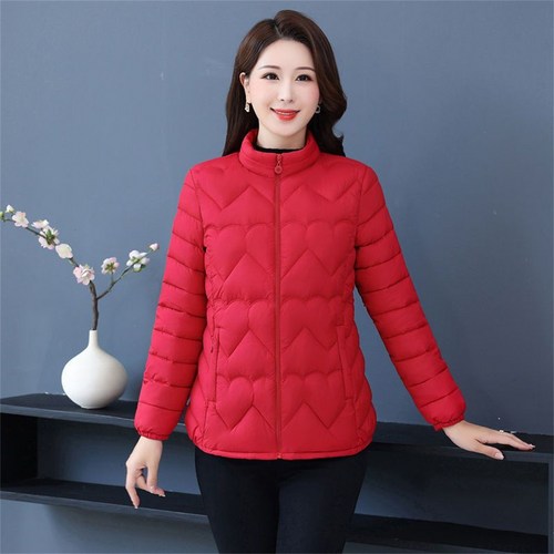 besteffie 여성패딩 단추 다운 재킷 하트 패턴 퀼팅 겨울 따뜻한 짧은 코트 숏패딩 E58