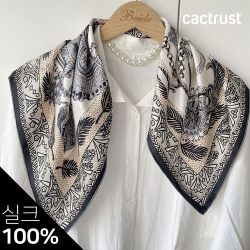 CACTRUST 데일리 100% 천연 실크 스카프 롤업