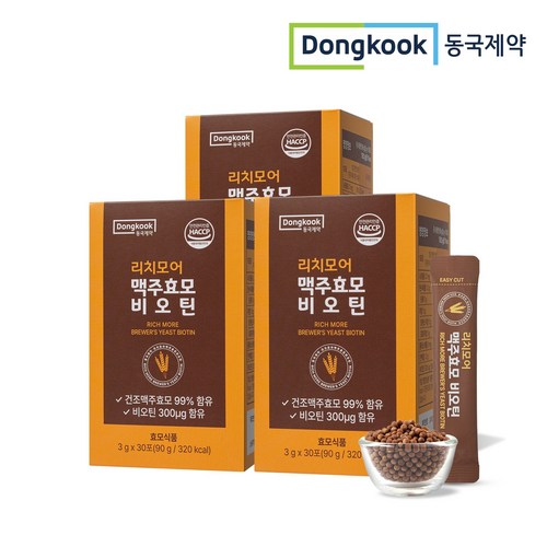 동국제약 리치모어 맥주효모 비오틴, 3개, 90g
