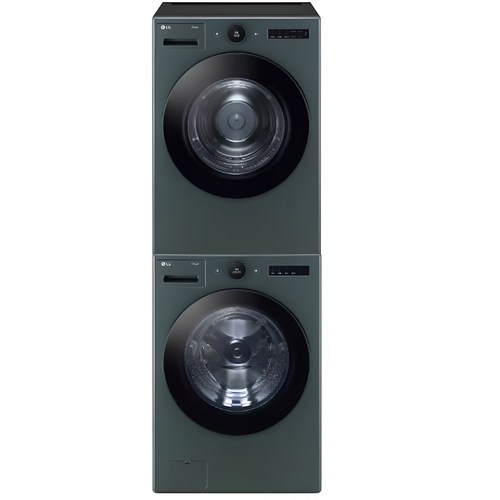LG전자 트롬 드럼세탁기 + 건조기 + 스태킹키트 FX24GNG-GNG 24kg + 20kg 세트 방문설치, 네이처 그린