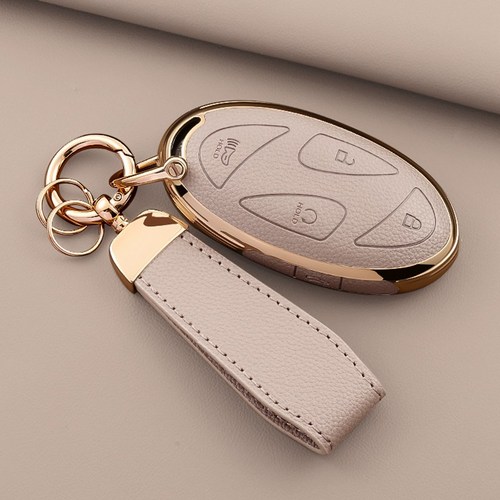 HAKO 소프트 가죽TPU 키케이스+키홀더 (현대호환), H-10, 핑크