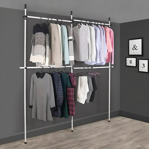 너비조절 행거 4단, 블랙, 230 x 260 cm