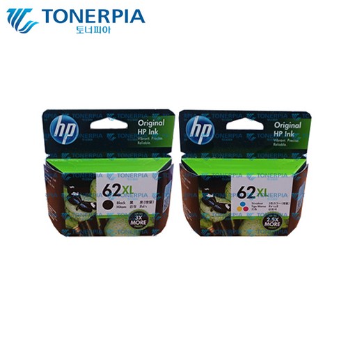 HP 정품잉크 NO.62 NO.62XL HP7645 HP250 HP200 ENVY7645, 06_대용량 검정컬러세트, 1개