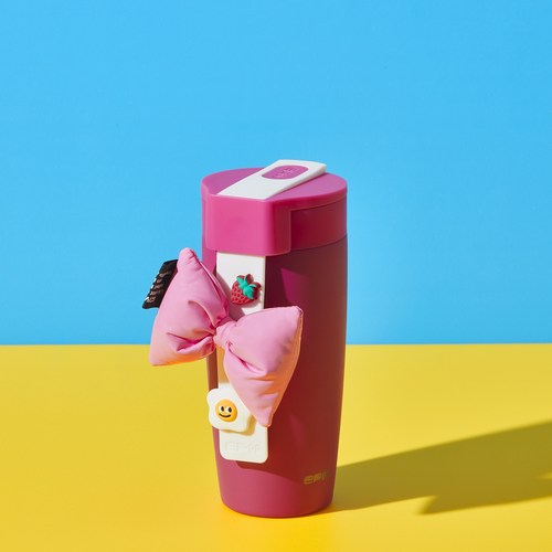 에피 텀블러 지비츠 호환 텀블러꾸미기, 푸시아핑크, 1개, 480ml