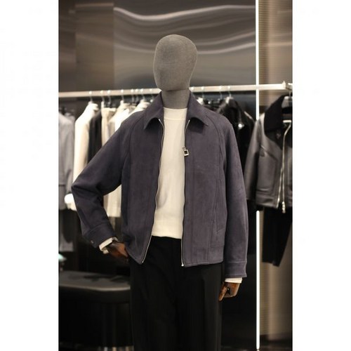 리버클래시 F/W 블루 스웨이드 사선 절개 트러커 점퍼 LKF22401 백화점 아울렛 (4339806)